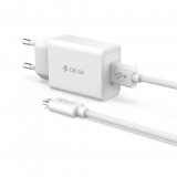 XPRO Devia Smart V3 töltő szett USB-C kábellel 2A fehér (126418) (devia126418) - Töltők