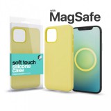 XPRO MagSafe rögzítésű Soft Touch Szilikon tok Apple Iphone 13 Pro készülékhez - halvány citromsárga