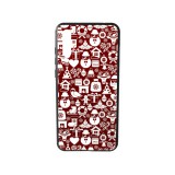 YOOUP Üveges hátlappal rendelkezó telefontok apró karácsonyi mintával Huawei P20 Plus piros-fehér