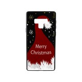 YOOUP Üveges hátlappal rendelkezó telefontok karácsonyi Mikulás sapka mintával Samsung Galaxy Note 9 N960 piros