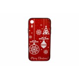 YOOUP Üveges hátlappal rendelkezó telefontok karácsonyi mintával iPhone XR piros