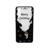 YOOUP Üveges hátlappal rendelkezó telefontok mikulás szakáll mintával (Karácsonyi) Huawei P20 Plus fekete