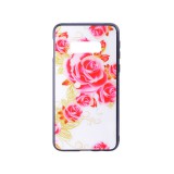 YOOUP Üveges hátlappal rendelkezó telefontok nagy rózsa mintával fehér háttérrel Samsung Galaxy S10E G970F