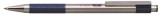 ZEBRA "F-301", 0,24 mm, nyomógombos, rozsdamentes acél, kék tolltest, kék golyóstoll
